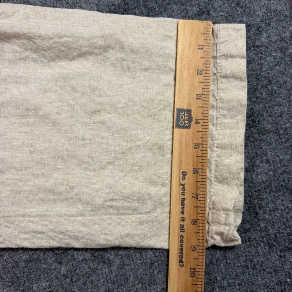 Caribbean Cargo Pants Mens 46x32 Beige 100% Linen Drawstring Summer Beach EUC